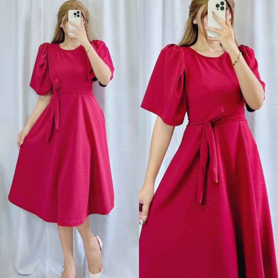 Mocha dress for women with belt