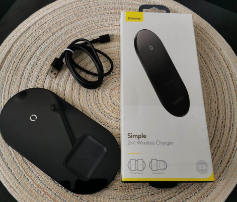 Baseus Black Simple 2in1 Wireless Charger