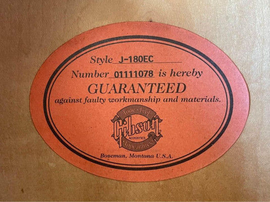 Gibson J-180 EC 2001 with Orignal Hardcase