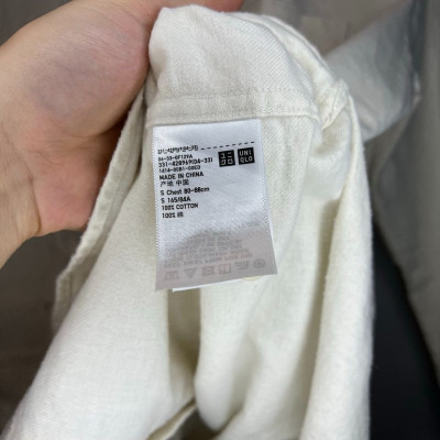 Uniqlo Flannel Stand Polo Collar Long Sleeve T-Shirt CODE D35