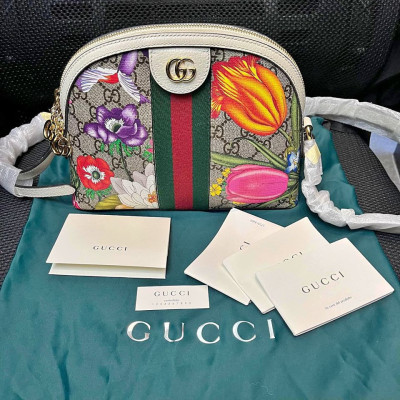 GUCCI Ophidia Small Multicolor GG Flora Shoulder Bag