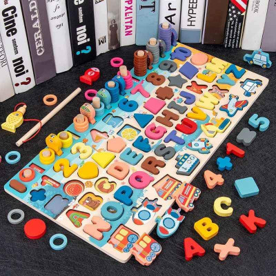 Wooden 7 in 1 Board Toys for Kids
