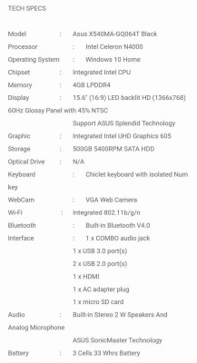 Asus vivobook laptop