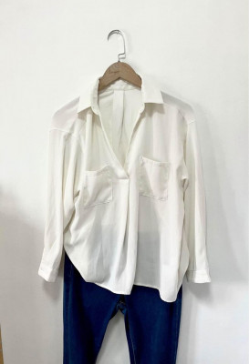 Preloved White Longsleeve Formal Blouse Top