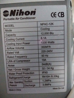Nihon Portable Air Conditioner