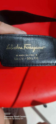 Vintage salvatore ferragamo logo bow belt