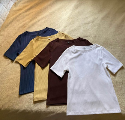 Uniqlo Ribbed Crew neck Shirt Bundle