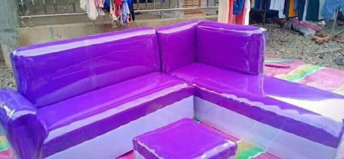 LTYPESHAPE & ARM REST SOFA SET WITH FREE 5 PILLOWS AND STOOL FOR SALE