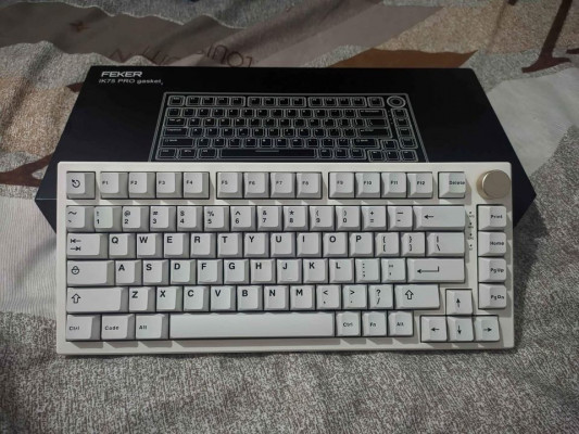 Feker Ik75 Pro Tri Mode (Fully Modded) w/ Lubed Akko V3 Cream Yellow