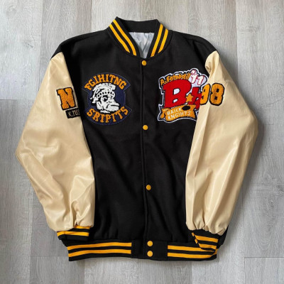 Black and Cream Varsity Jacket