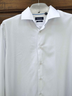 Nautica white long sleeve polo large
