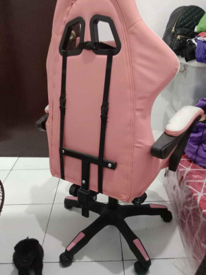 Pink Gaming Chair with Massager