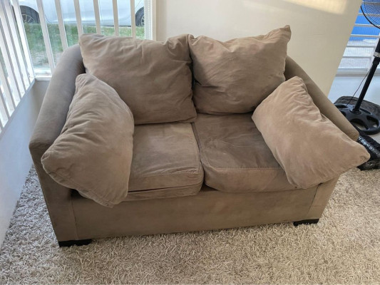 Preloved/Used Dark Grey Sofa (2 seater) with pillows
