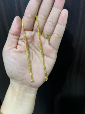 Saudi gold 18k anklet triple lock