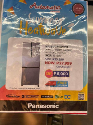 Panasonic 9 cu.ft, Bottom Freezer, No Frost, Inverter (2nd hand)