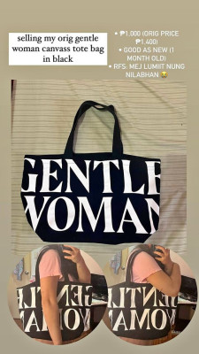 Orig Gentle Woman Canvas Tote Bag in Black