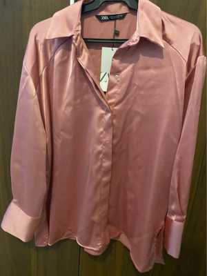 Zara Pink Satin Polo