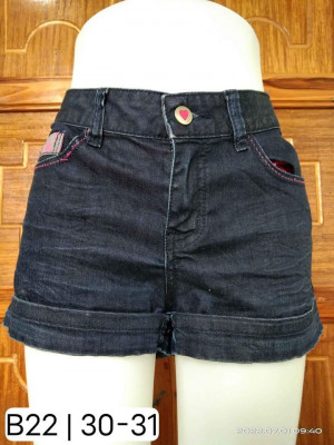 BLACK DENIM SHORTS