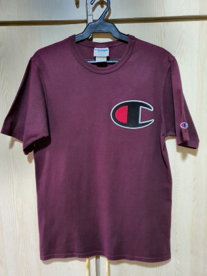 ORIGINAL CHAMPION big patch logo tee maroon