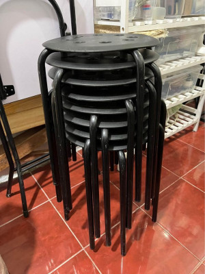 Used Ikea Marius Stool Chair Black 8 pcs available