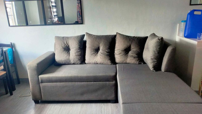 MINI L-SHAPE SOFA - GREY