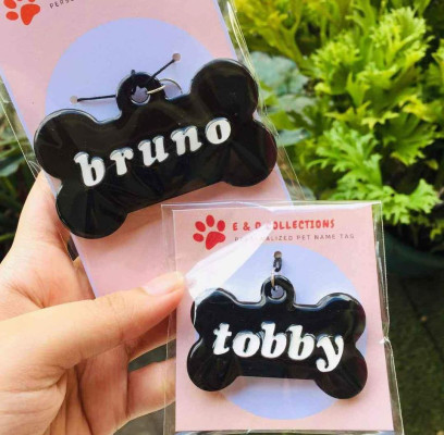 Resin Personalized Pet name tag Bone shape (small-large size)