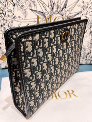 Dior Blue Oblique Jacquard 30 Montaigne Pouch- Brand new