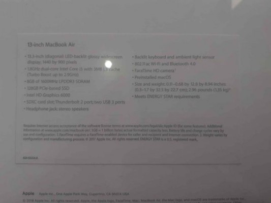 MacBook Air (13.3-inch, 2017)