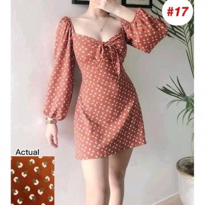 korean puff sleeve dress