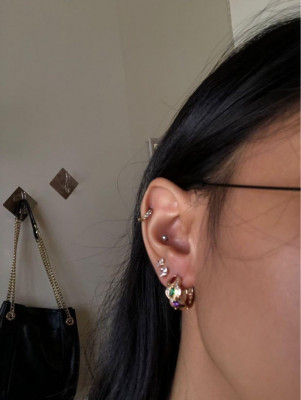 Gemstone hoop earrings