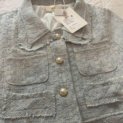 Blue Tweed Matching Set