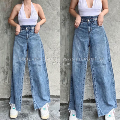 DENIM BAGGY WIDELEG PANTS