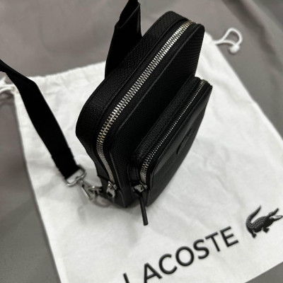 Lacoste Black Leather Sling Bag