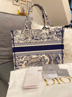 Dior Book Tote Small in Blue Toile de Jouy