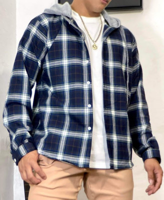 Best Selling Checkered Hoodie Polo Korean Style Long Sleeve - COD or GCASH