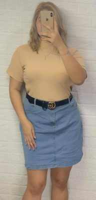 PLUS SIZE HIGH NECK KNITTED TOP