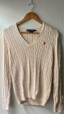 Ralph Lauren Cream Cable Knit Sweater