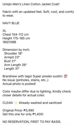 Uniqlo Men's Cotton Linen Coat! (XL)