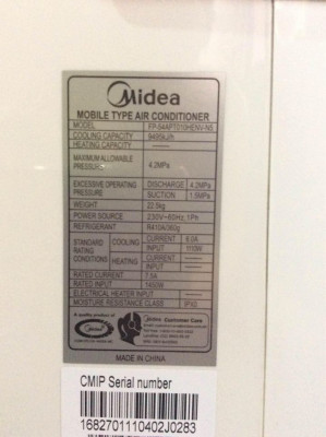 Midea 1hp Portable Aircon