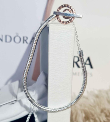 Signature Two-tone Logo T-Bar Snake Bracelet