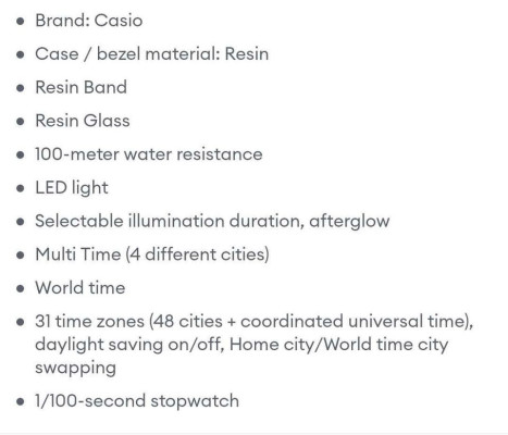 Casio AE 1200 WH Illuminator World Time Wrist Watch