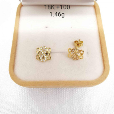 Infinity earring 18k Saudi gold