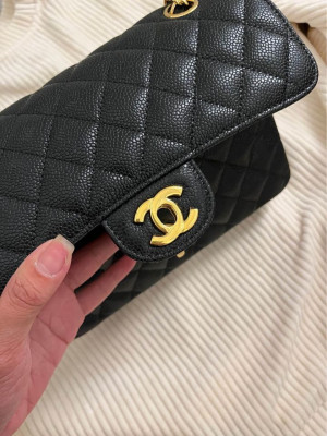 Authentic Chanel Classic Small Double Flap Caviar