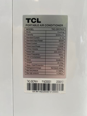 TCL Portable Aircon 1.0 HP