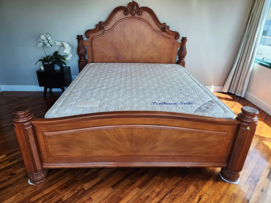 Large Wooden Bedframe + Mattress