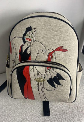 DISNEY X COACH  MINI COURT BACKPACK WITH CRUELLA MOTIF