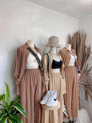 🎀Oversized Linen Polo & Pants Set 🎀