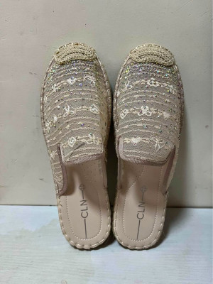 CLN Pink Espadrille Flatform Mules