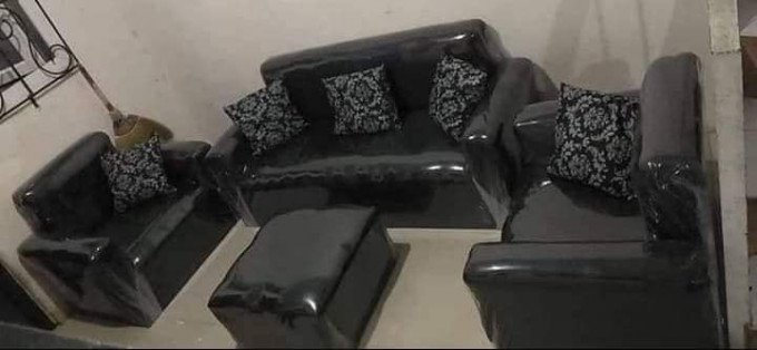LTYPESHAPE & ARM REST SOFA SET WITH FREE 5 PILLOWS AND STOOL FOR SALE