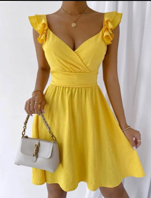 Ruffle trim sexy dress